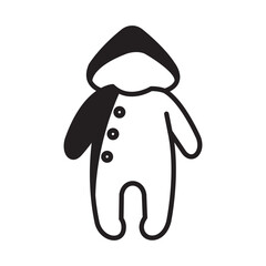Solid Line JUMPSUIT WITH HOODIE design vector icon design vector line icon svg