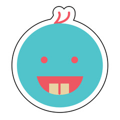 Sticker BABY TEETHING design vector icon design vector line icon svg
