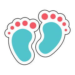 Sticker FOOTPRINT design vector icon design vector line icon svg