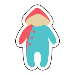 Sticker JUMPSUIT WITH HOODIE design vector icon design vector line icon svg