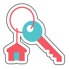 Sticker NEW HOME design vector icon design vector line icon svg