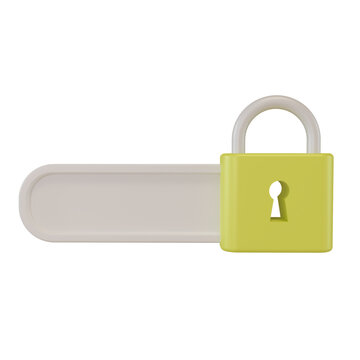 3d render padlock icon. concept illustration of opening a document file by using a password
