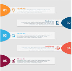 Simple and Clean Presentation Business Infographic Design Template with 5 Bar of Options