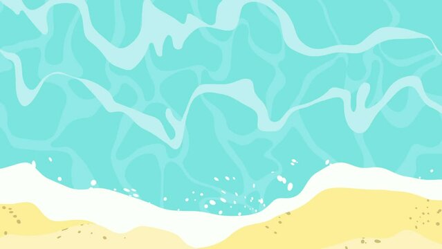 Summer theme sea and beach flat lay animation 
