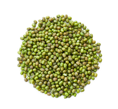 top view flat lay overhead green mung bean vigna radiata isolated on white background. pile of green mung bean vigna radiata isolated. green mung bean vigna radiata isolated                        