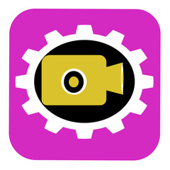 Yellow and pink framed video shooting and editing marks