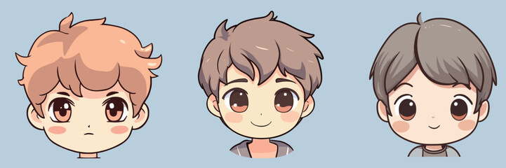 Cute boy cartoon avatar vector illustration