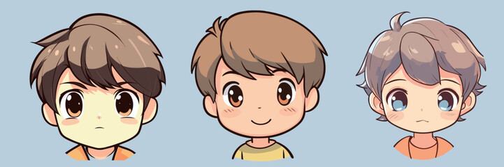 Cute boy cartoon avatar vector illustration