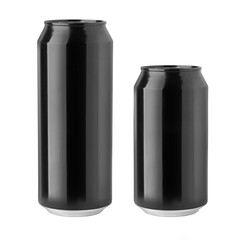 Black beer cans isolated