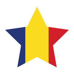 Romania flag in shape.  Flag of Romania in shape. 