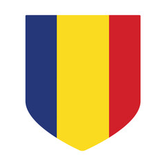 Romania flag in shape.  Flag of Romania in shape. 