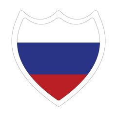 Russian flag in shape. Flag of Russia in shape. 