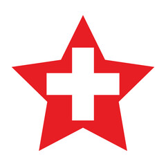 Obraz premium Flag of Switzerland in shape. Swiss flag in shape