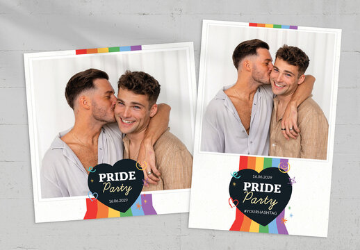 LGBT Pride Party Photo Card Layout