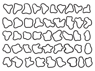 Set of the random fluid dynamic shapes.