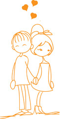 couple romance clipart with vector