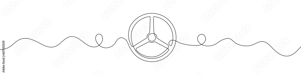 Canvas Prints steering wheel symbol in continuous line drawing style. line art of steering wheel icon.