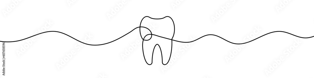 Canvas Prints tooth icon in continuous line drawing style. line art of tooth icon.