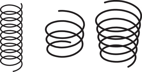  various shaped metal springs tapering. coil spring on blank background 
 - obrazy, fototapety, plakaty