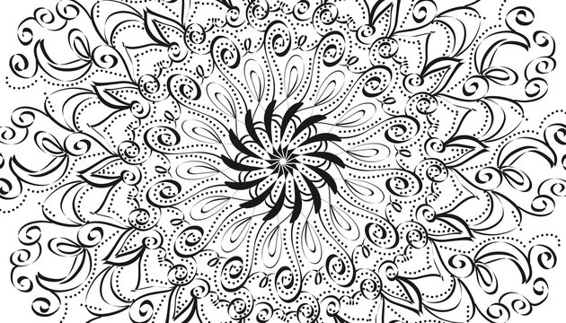 Black mandala motif decoration illustration