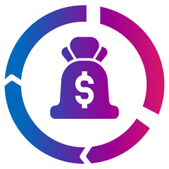 business and finance gradient style icon