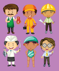 People doing different occupations illustration by the greatest graphics