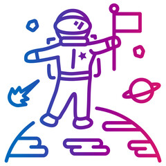 spaceman gradient style icon