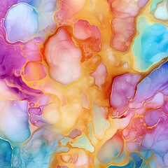 A colorful abstract alcohol ink texture background.generative ai