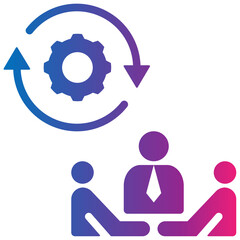 teamwork gradient style icon