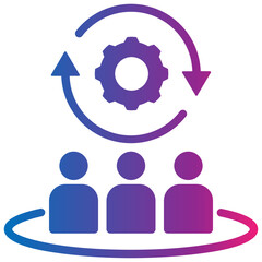 teamwork gradient style icon
