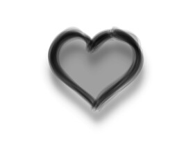Naklejka na ściany i meble Graffiti heart sign sprayed on white isolated background. Love symbol painted in street art tag style in black