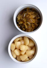 らっきょう漬けと福神漬け、カレーの付合せ