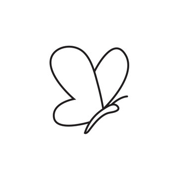 Butterfly line icon, logo vector