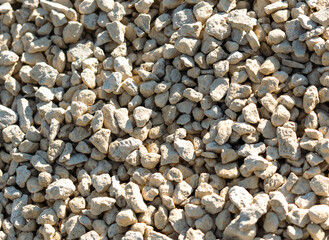 Pile of gravel in construction site, closeup of photo