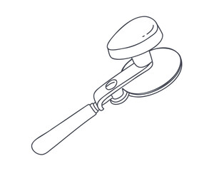 key for seaming cans, doodle vector illustration