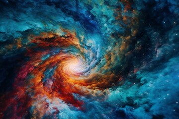 colored cloud vortex in space created with Generative AI technology