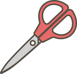 閉じたハサミのシンプルでかわいいイラスト