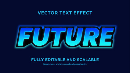 Obraz premium FUTURE BLUE TEXT EFFECT EDITABLE