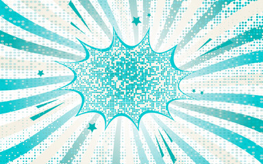 Blank comic abstract pop art blue background. Blank for design. Vector illustrator