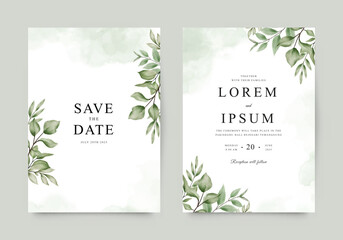 Greenery decoration for elegant wedding invitation