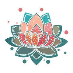 Lotus flower icon isolated. Lotus flower cute icon.