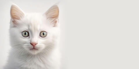 Obraz premium Cute cat isolated on a white background. Generative AI