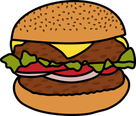 Meat Hamburger Illustration Vector