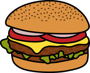 Meat Hamburger Illustration Vector