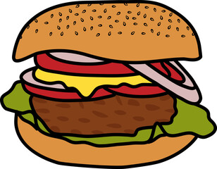 Tomato Hamburger Illustration Vector