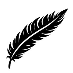 Feather icon. Black feather icon. Feather silhouette. Vector illustration