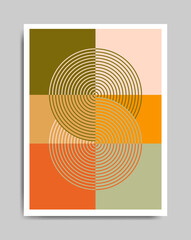 Abstract Geometric and Minimalist Composition for Wall Decoration