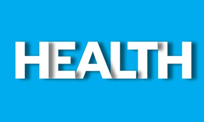 Health - Big Lettering with 3d Shadow Effect, Word Health over blue background