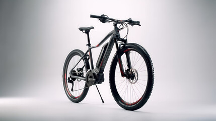 Fototapeta na wymiar electric bike side view on white background with Ai Generated