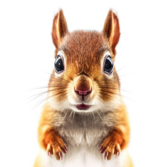 Cute baby Squirrel isolated on a white background. Generative AI